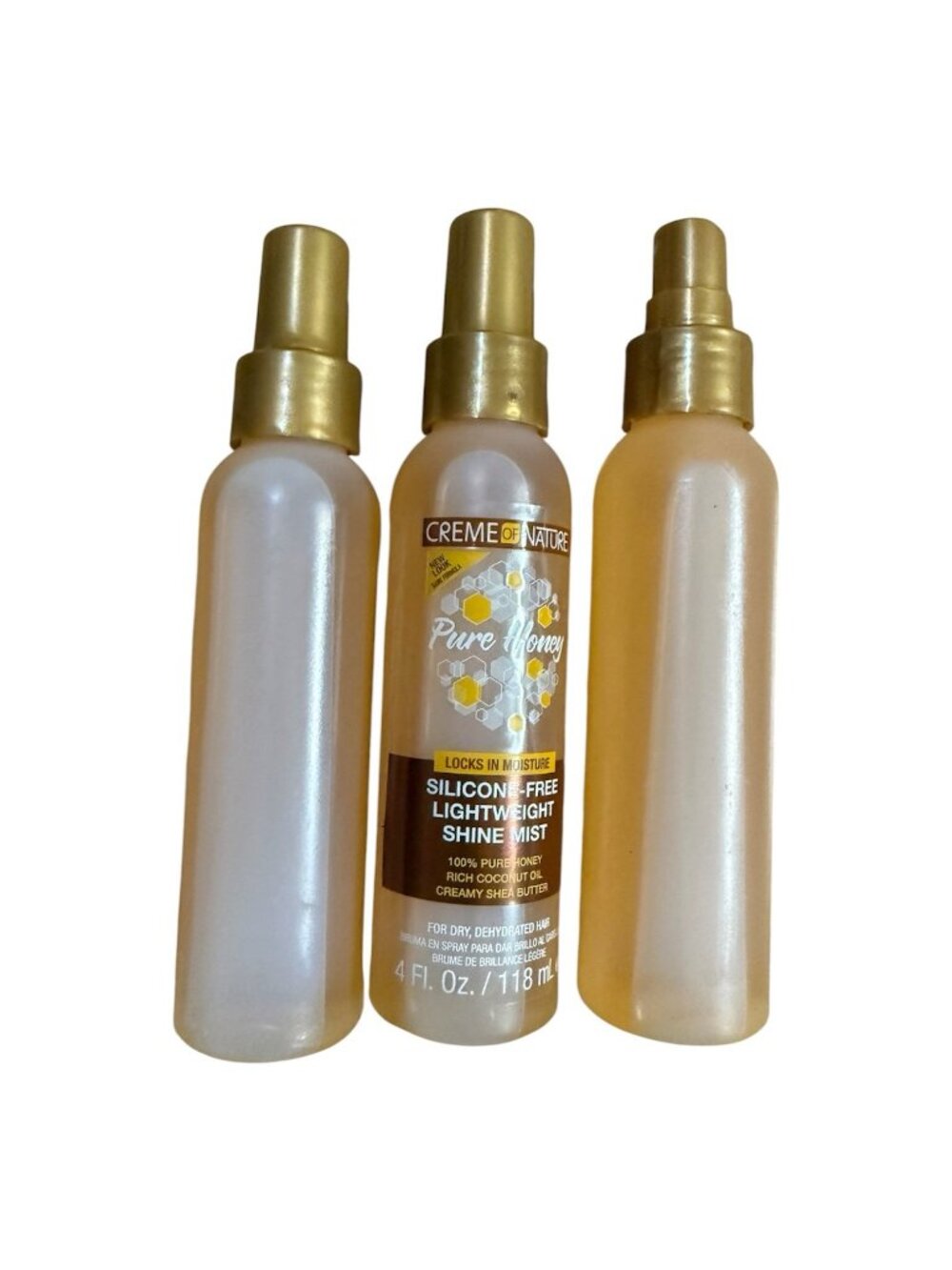 Creme Of Nature Pure Honey Shine Mist 4 oz per bottle lot of 3 new